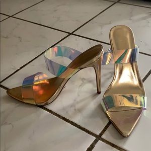 Iridescent Colored Heeled Sandal